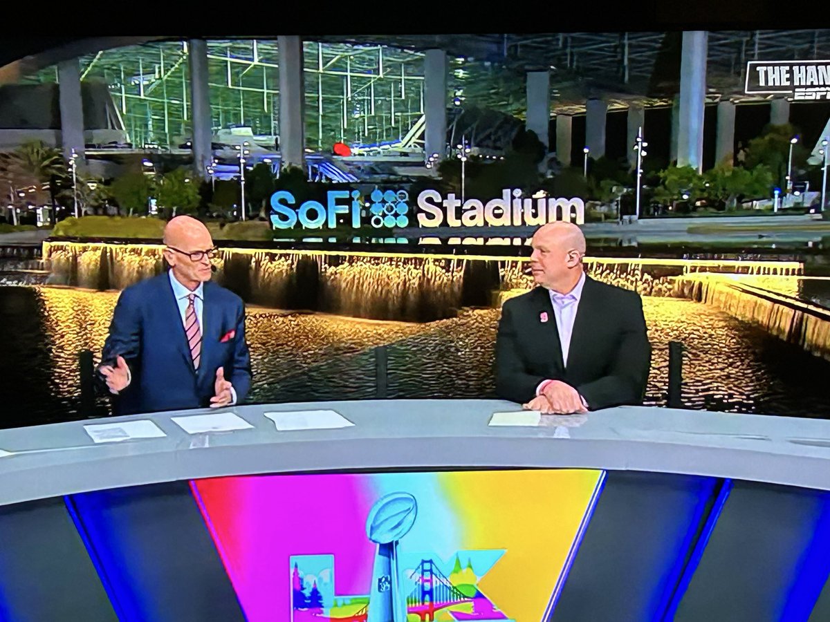 CaseyHostetler's tweet photo. The best show left on ESPN is at the wrong stadium for the Super Bowl?!?!  LMAO https://t.co/3k2pHhDk29