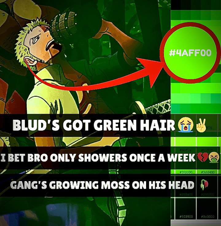 Imagine unhealthily FIENDING over a shallow backstory-less character with NATURALLY GREEN HAIR 🥀💔🤮

Just pack it up gng 🫩✌️