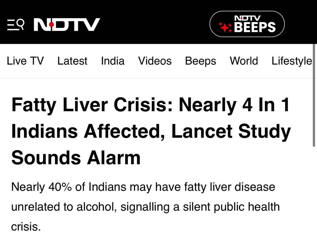 mihir_patki's tweet image. Nearly 560 crore Indians have fatty liver