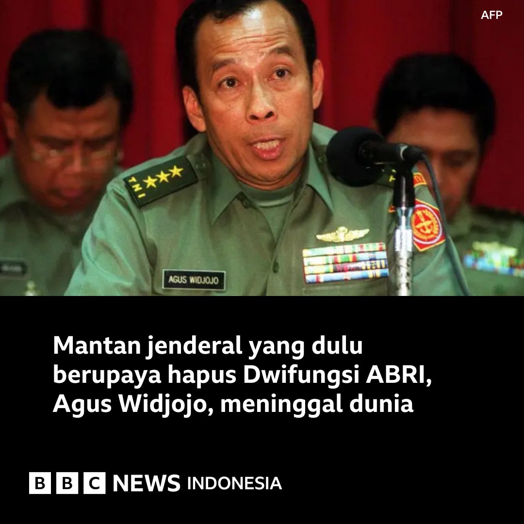 Duta Besar Indonesia untuk Filipina yang juga merupakan sosok eks-militer dan pensiun dengan pangkat letnan jenderal, Agus Widjojo, dilaporkan meninggal dunia pada Minggu (08/02) di RSPAD Jakarta.

Agus Widjojo dikenal sebagai salah satu dari sedikit perwira TNI yang lantang