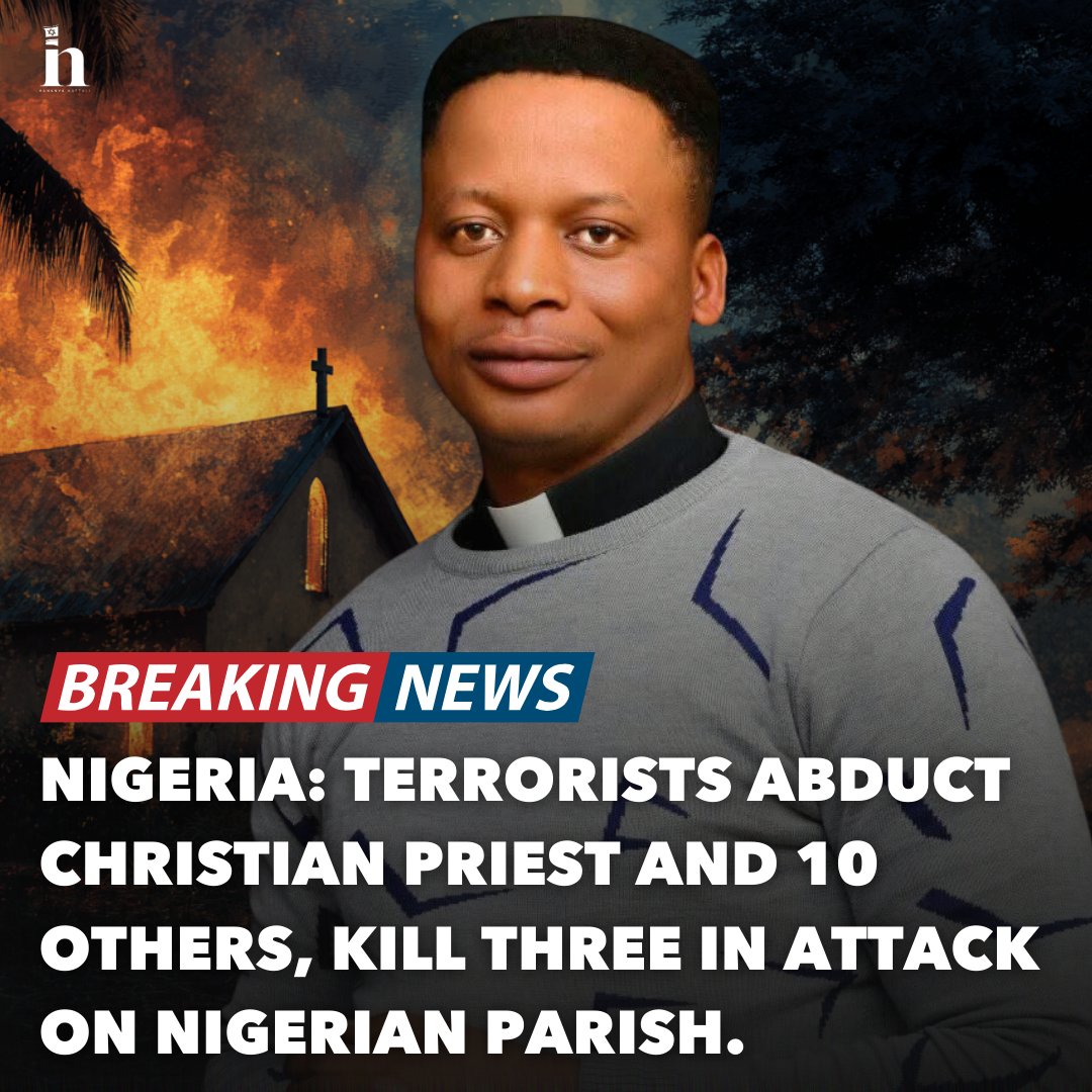HananyaNaftali's tweet photo. NIGERIA: Terrorists stormed a Catholic parish in Nigeria, abducted a priest and 10 others, and murdered three innocent people.

Please PRAY for the kidnapped, the families of the victims. We can't keep silent. https://t.co/HB2KhsbcQ4