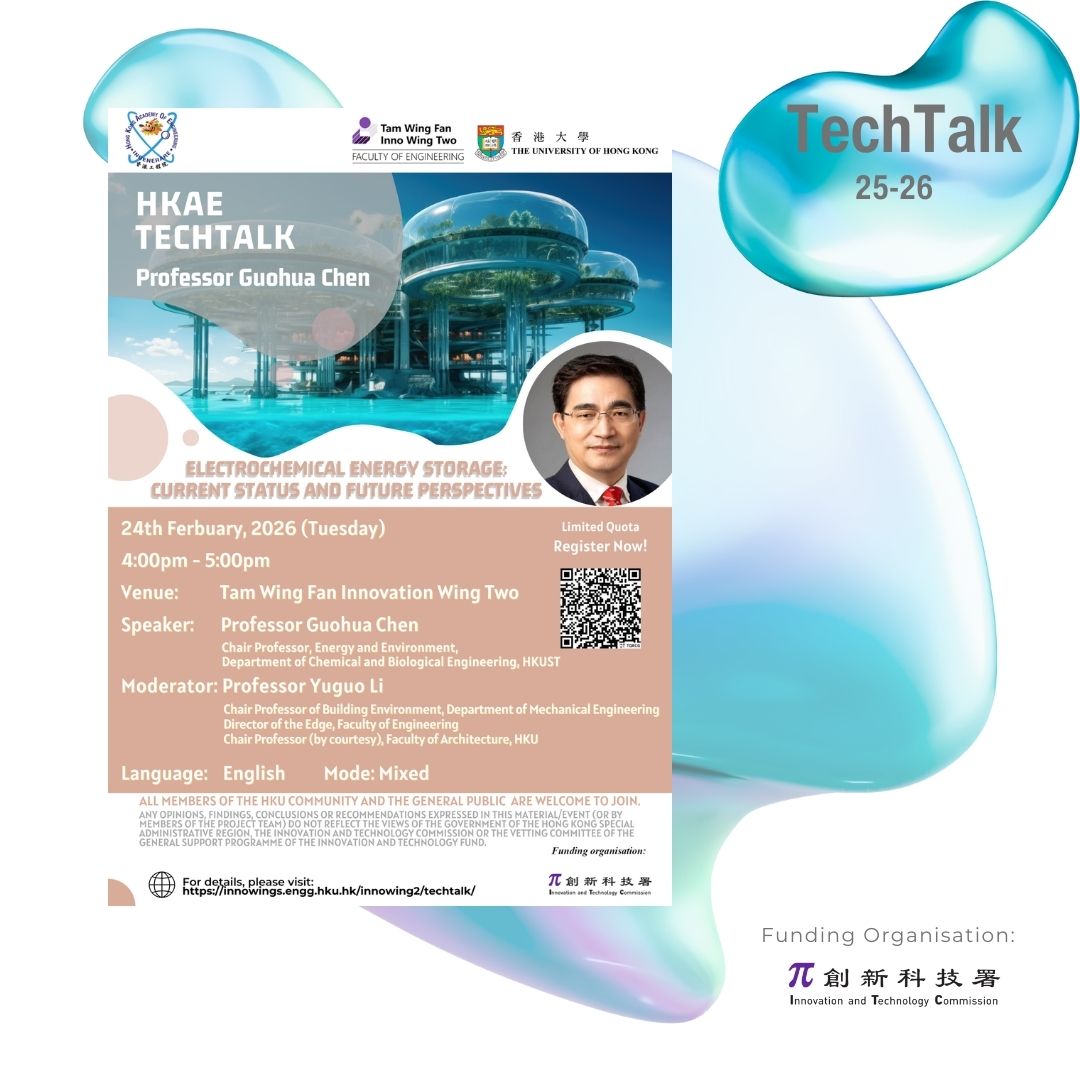 HKAE1994's tweet photo. Professor CHEN, Guohua will be delivering a talk on the intriguing subject of " 📷Electrochemical Energy Storage: Current Status and Future Perspectives."📷

Don't miss the opportunity to delve into the latest in tech innovation. Secure your spot now!🫵 https://t.co/qohyL8EPxi