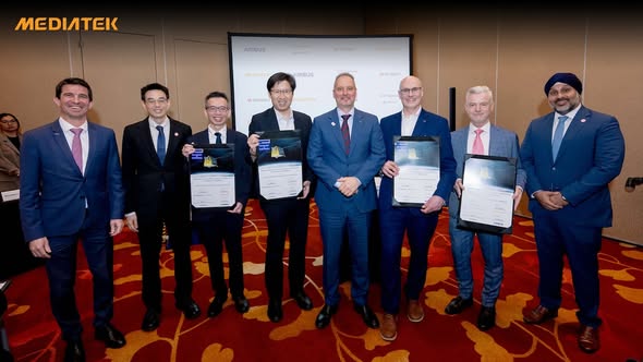 semivision_tw's tweet image. 🎃#MediaTek, #Airbus , ST Engineering iDirect,
and #Keysight officially signed a Memorandum of Understanding (MoU) for 5G/6G satellite communications (NTN) R&amp;amp;D collaboration at Space Summit 2026, joining forces to advance innovation in next-generation satellite communications!