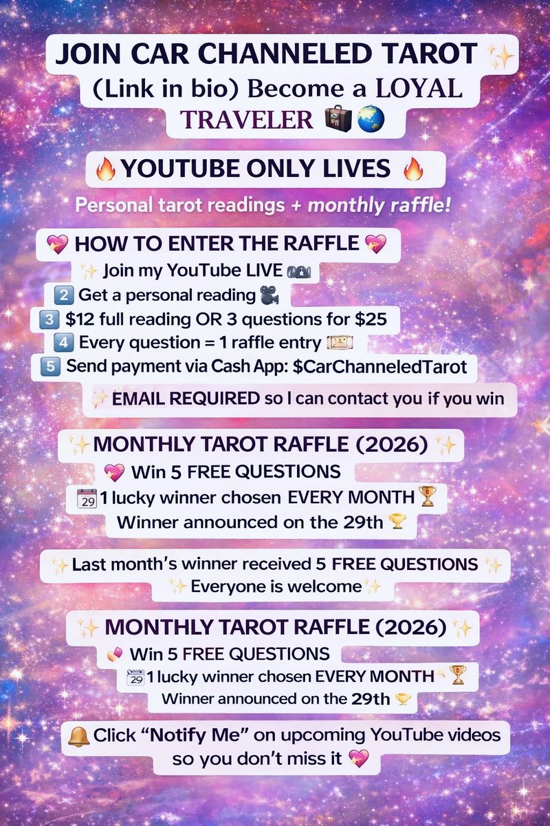 BackpackTa88503's tweet photo. Don’t forget! Every month I do this for over 2 years now:) #Tarot my channel link is in my bio! https://t.co/a4Zm7TIlAs