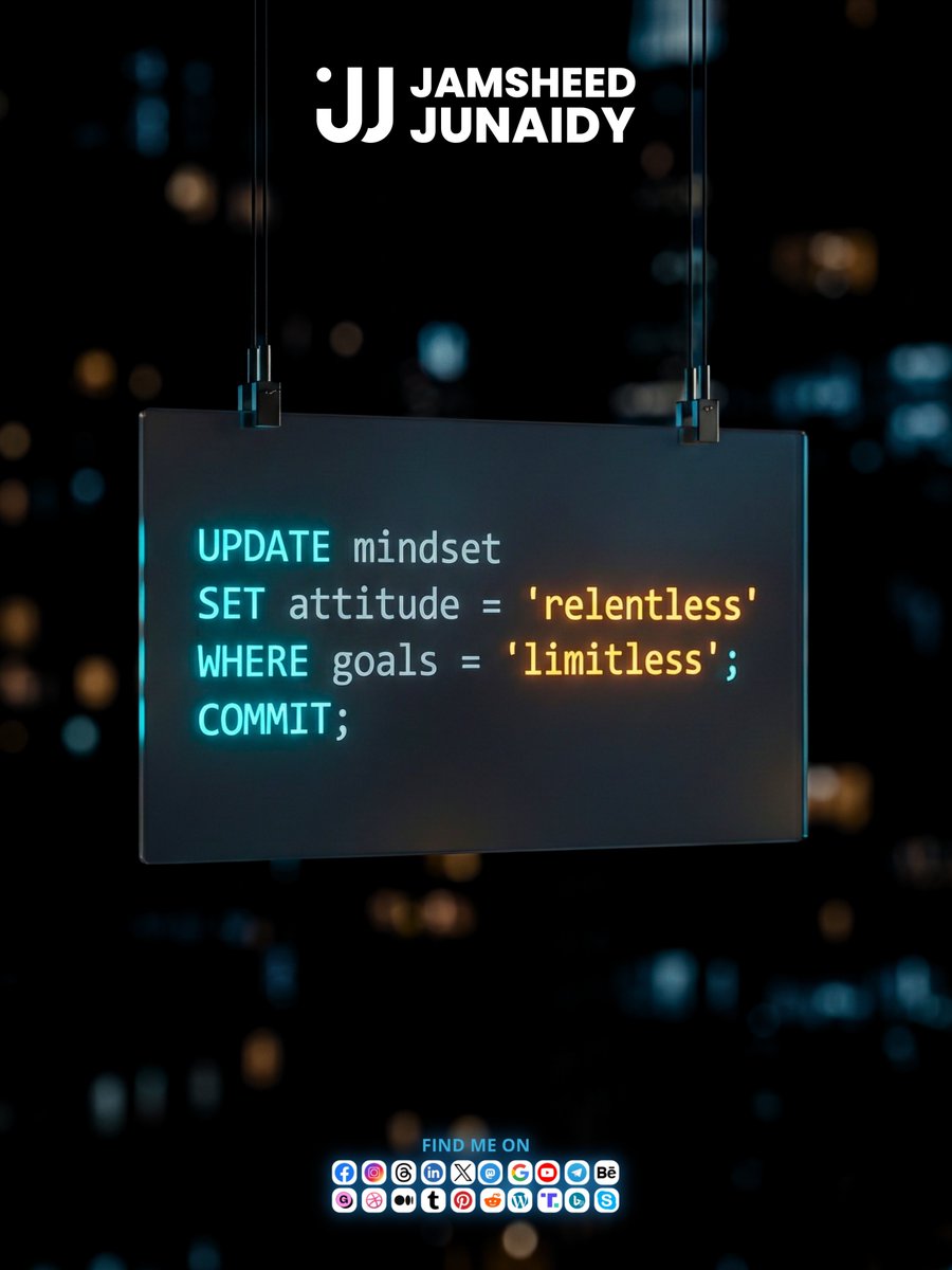 JamsheedJunaidy's tweet photo. I have learned this the hard way. Mindset is not a feeling. It is a decision you make and then support with systems.
When the mindset is clear, attitude becomes consistent. And when attitude is consistent, goals stop feeling heavy.
#JamsheedJunaidy #Firstclusive #WorkEthic #PersonalBranding #Hyderabad