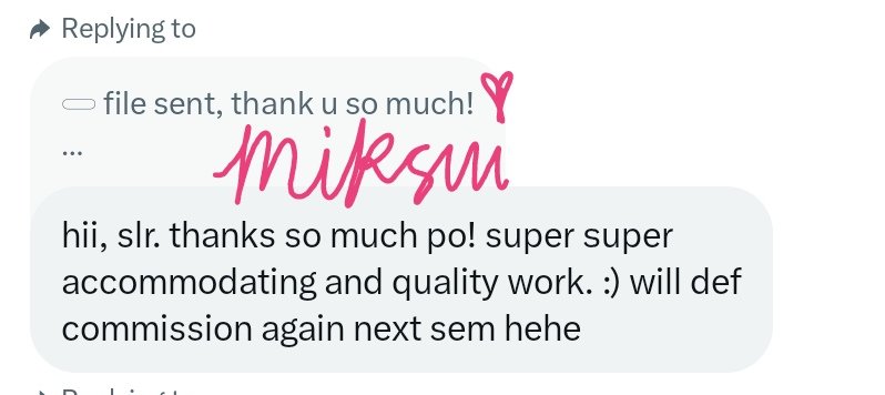 acadsbymiksui's tweet photo. ꒰ #miksuivouches ꒱

thank you to my client for the positive feedback. your trust in miku’s knowledge and skills means a lot. i’m grateful for the opportunity to handle your project and deliver work that meets your expectations. 🤍 https://t.co/UHzj2ujocq