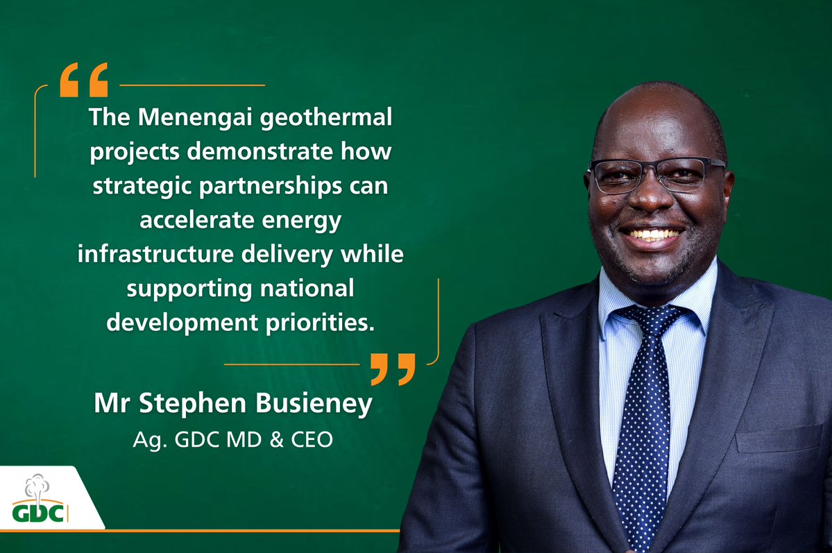 GDCKenya's tweet image. "The Menengai geothermal projects demonstrate how strategic partnerships can accelerate energy infrastructure delivery while supporting national development priorities." - Mr Stephen Busieney, Ag. GDC MD &amp;amp; CEO #UnlockingKenyasGeothermalPotential