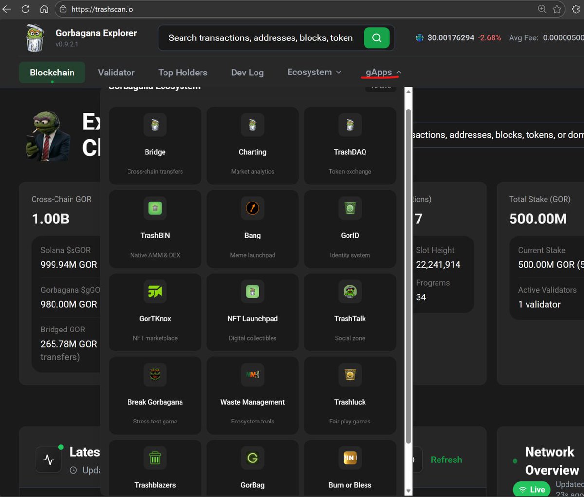 Gorbagana Chain (trashnet arc) tweet media