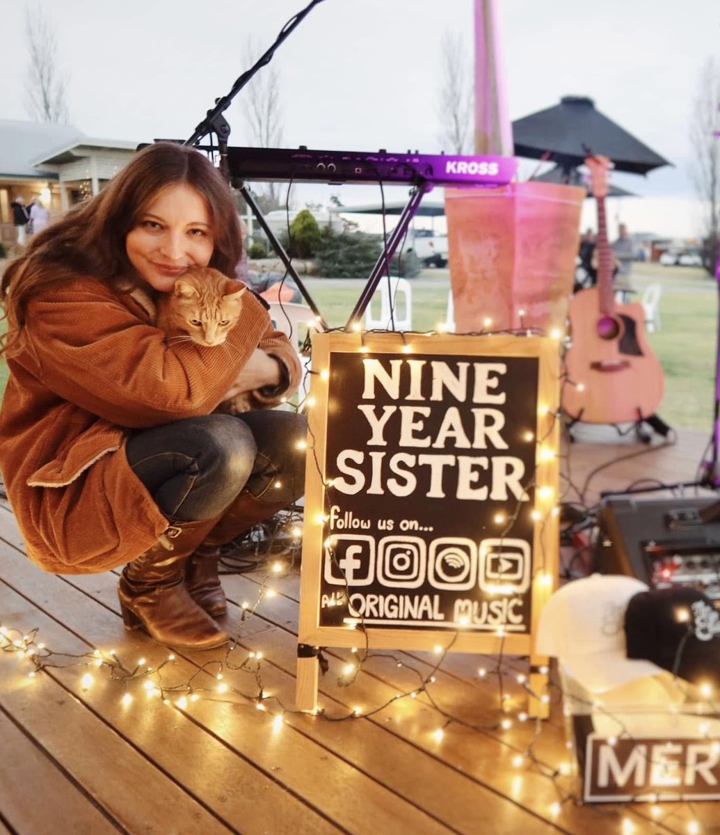 NineYearSister's tweet photo. This Friday night we’re performing at the beautiful Ridgemill Estate! 
Time to get your soirée on! 💃🍷✨🌙
🎶Fri Feb 13, 5pm - 8pm, FREE ENTRY
Come for the music…stay for the cats 😽 https://t.co/QHP0cAJOIa