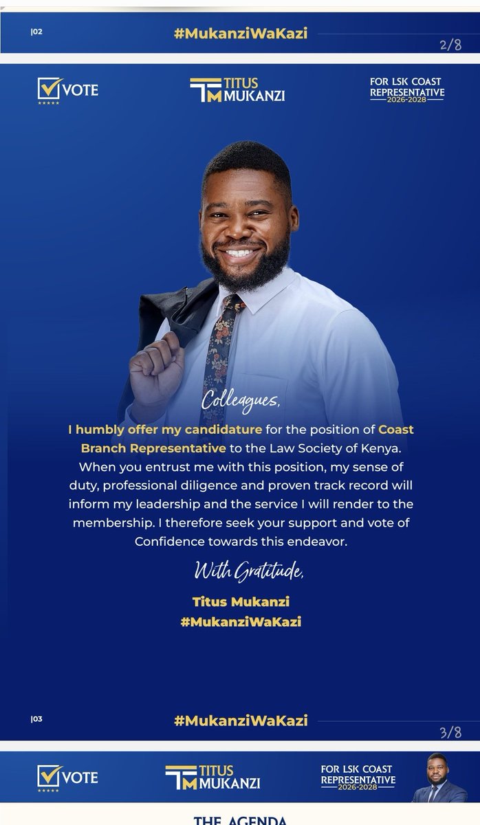 Neemoashley's tweet photo. @MukanziNick 
Colleagues,

Titus Mukanzi
 
LSK Coast Representative 2026-2028* 
#MukanziWaKazi✅
#MukanziNiKazi✅
#KaziNiYaMukanzi✅️
#TitusMukanzi4CoastRep https://t.co/Z4EnRh617u