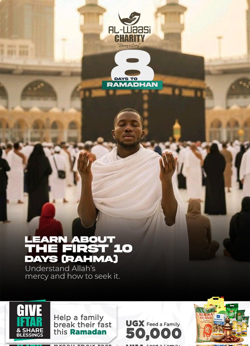 8 Days to Ramadan🌙

Preps: understand Allah's Mercy and how to seek it.

#alwaasicharity 
#Ramadan_coming_soon 
#RamadanCharity