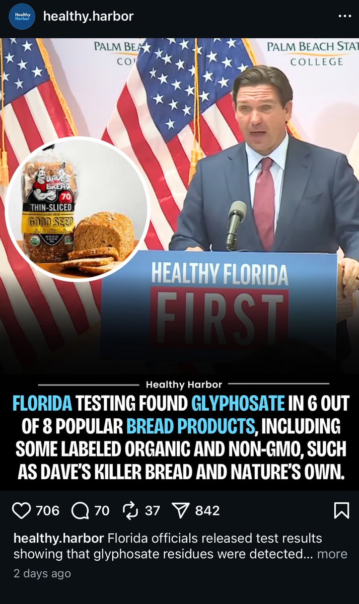 RobSchneider's tweet image. Bad news…
We’ve been eating ⁦@Daveskiller⁩ Bread and Florida just about is LOADED with toxic CHEMICAL GLYPHOSATE, (RoundUp)…
No more Dave’s Killer Bread!