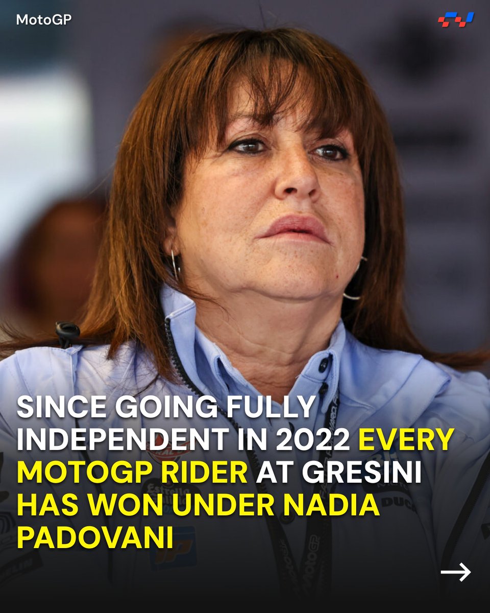 circuit_nation's tweet photo. Since #Gresini’s return to full independence in 2022, every #MotoGP rider under #NadiaPadovani has taken a win. https://t.co/jGGQU6CA1M