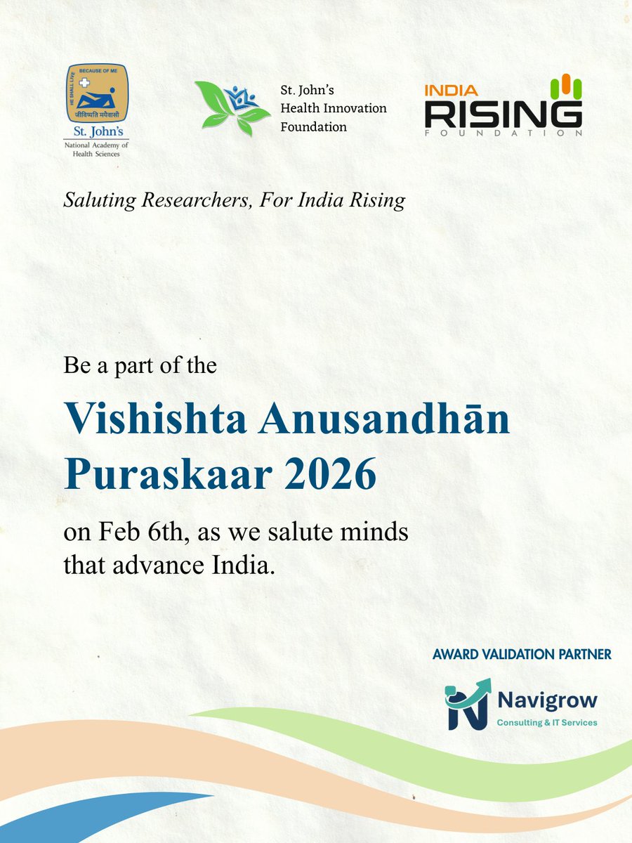 indrising_found's tweet photo. In honour of minds that labour in quiet pursuit of truth and progress.
Vishishta Anusandhān Puraskaar 2026 stands as a tribute to research that strengthens India’s future.

#IndiaRisingFoundation #VishishtaAnusandhanPuraskaar #IRFResearch https://t.co/cDsQ8KQDvH