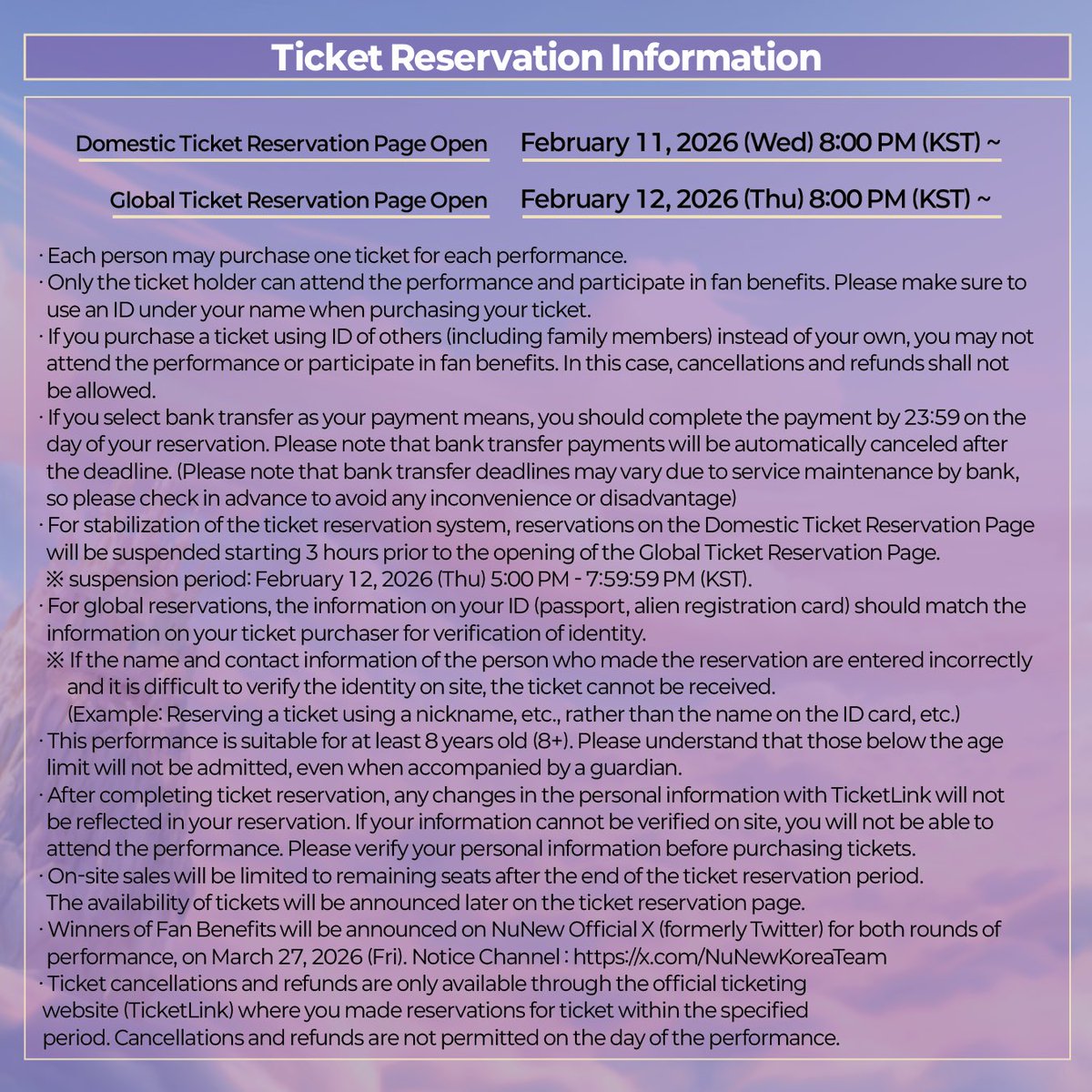 NuNewKoreaTeam's tweet image. 📢 NuNew 1st Concert “Dream Catcher” in Seoul
[THE FINAL CHAPTER] Ticket Open D-2

The final chapter to complete a dream like moment with NuNew!
The long-awaited ticket opening is finally just two days away. 

We appreciate your patience and enthusiastic support. Please make sure…