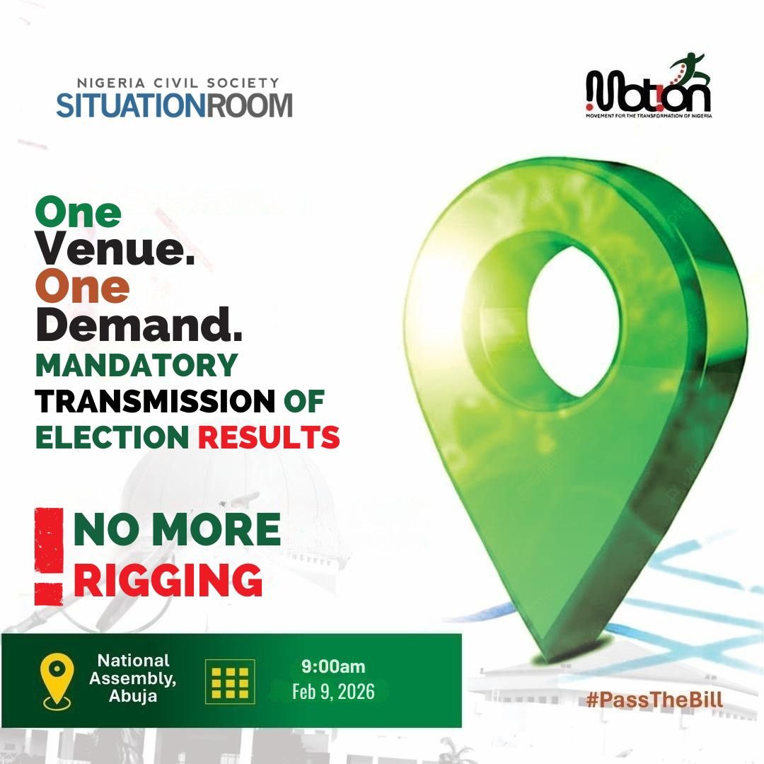 Peter4Nigeria's tweet image. PLEASE RETWEET❗️

IF YOU ARE IN ABUJA WHY ARE YOU NOT AT #OccupyNASS2026 ?

WE SAY NO TO LEGALIZED RIGGING ❗️

OUR VOTES MUST COUNT❗️

#OccupyNASS2026 
#ElectoralReform