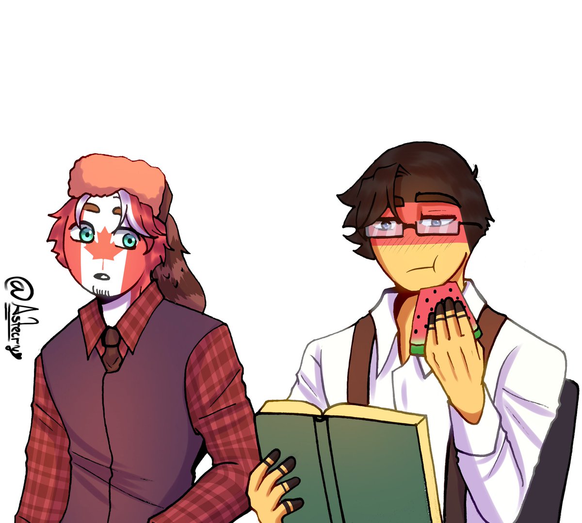 Aster365's tweet photo. Si yo me comí el datazo, ustedes también jsjsh alerta de NSFW 🔞❗❗

Alecan 🇩🇪x🇨🇦

#CountryHumans #CountryhumansGermany #countryhumanscanada
#countryhumansnsfw https://t.co/bwb0pTCfNB