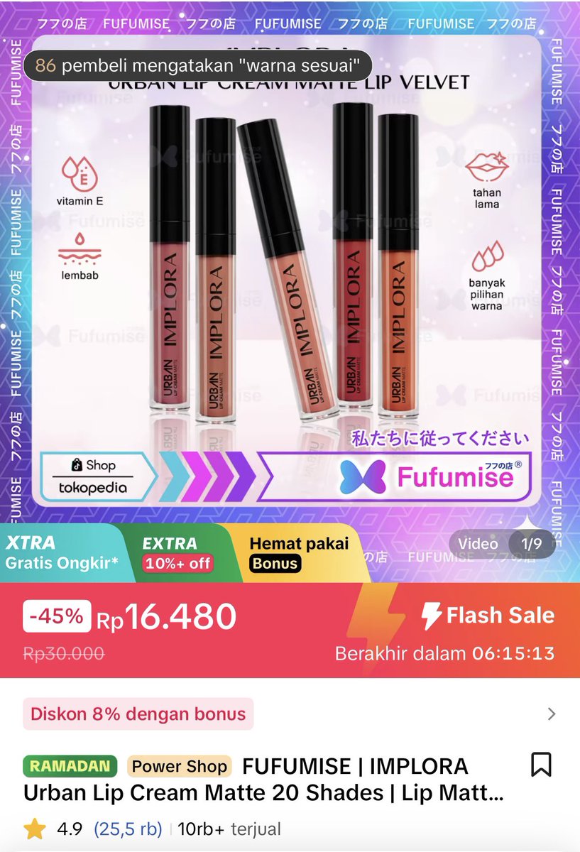 RacunTiktok9908's tweet image. Implora Urban Lipcream matte 20 shade
 vt.tokopedia.com/t/ZS9JhfcTeerw…

#tiktokshopcreatorpicks #tiktokshopecreator
#tiktokafilliate #implora
