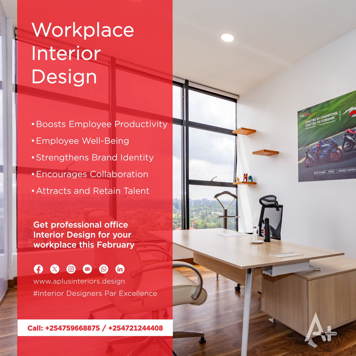 Aplus_interiors's tweet photo. Are you looking to refurbish or fit-out new offices for your company?

Find us at Repen Plaza, Katani Road off Mombasa Rd, Suite 303

Contact - 0114592812 / 0759668875

https://t.co/wbBE7msv4i

#aplusification #aplusinteriors #interiordesign #design #interiors https://t.co/qieScowson
