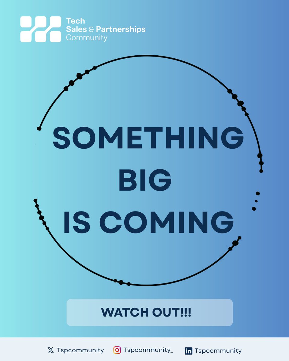 TspCommunity's tweet image. Hey Fam👋

Big news drops tomorrow 🚨

Keep an eye on this space, you won’t want to miss it 🚀

#TspCommunity #TechSales #Announcement