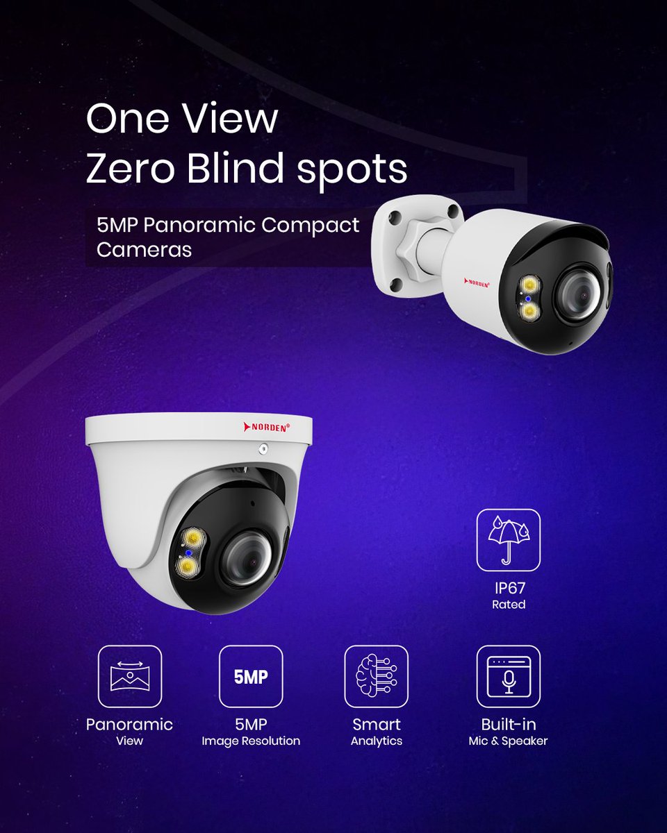 NordenGlobal's tweet image. Angles you didn’t know existed 👀 Meet Norden’s Multi-Sensor &amp;amp; Panoramic Cameras—see wider, cut blind spots, and secure spaces day and night with fewer cameras. Ready to upgrade visibility? 
Follow us for whatsapp.com/channel/0029Va…
#SmartSurveillance #PanoramicCameras