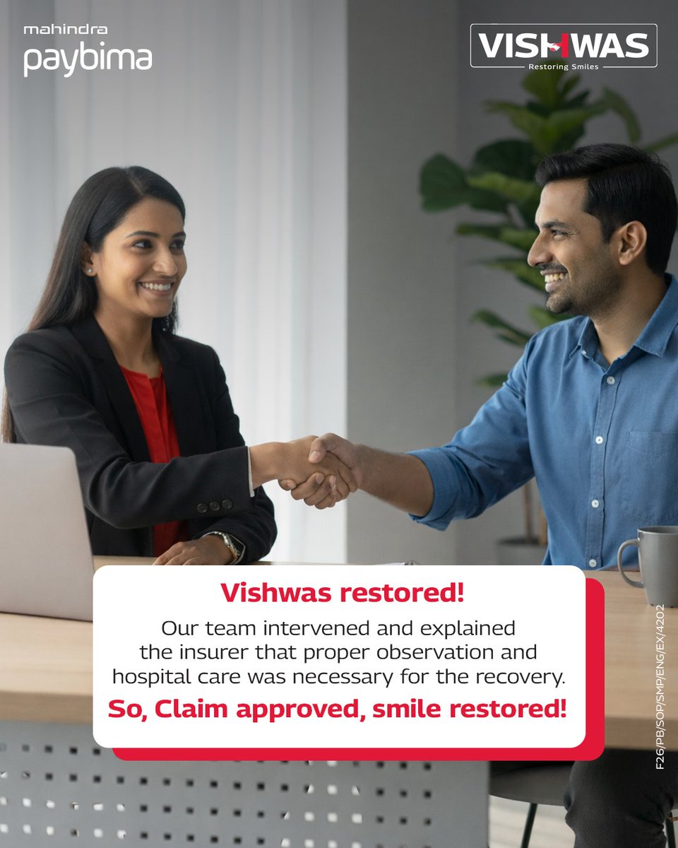 Claims can fail over small details. That’s why Mahindra Paybima’s Vishwas team stands by you- expert advisors, fluent in 11 languages, guiding you through every step of your claim journey. 
Here’s one story that brought back a smile.
#Paybima #SahiAdviceSahiInsurance #Vishwas