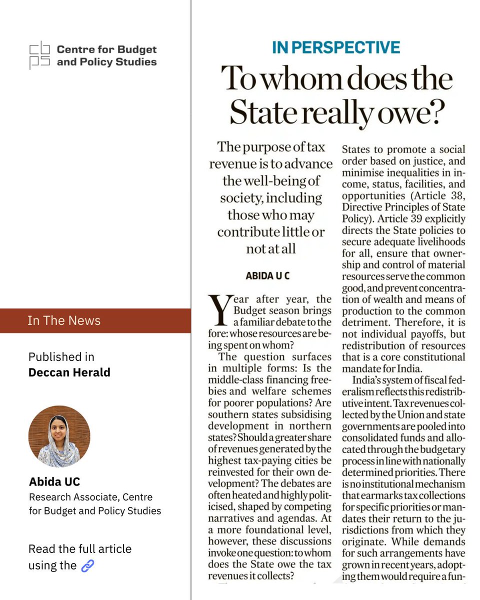 Centre for Budget and Policy Studies (CBPS) tweet media