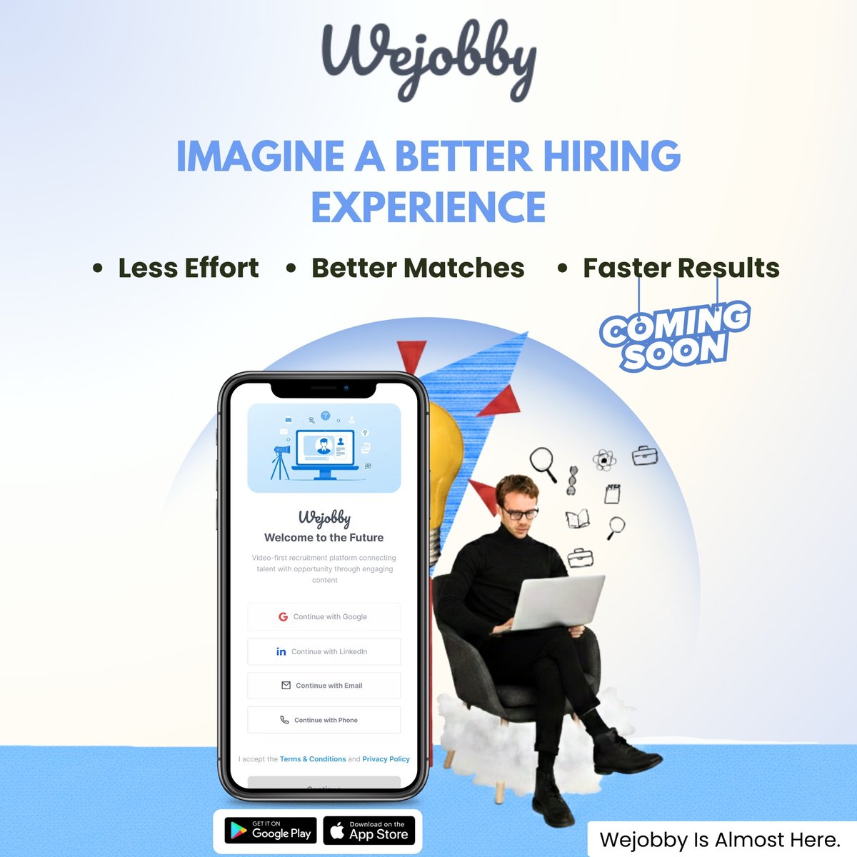 wejobby_com's tweet photo. Imagine a smarter way to hire.
Less effort. Better matches. Faster results.

Wejobby is reimagining the hiring experience with a video-first approach that connects the right talent to the right opportunity — faster and easier than ever.

#wejobby #jobopportunity #ComingSoon https://t.co/yMxLWe50h6