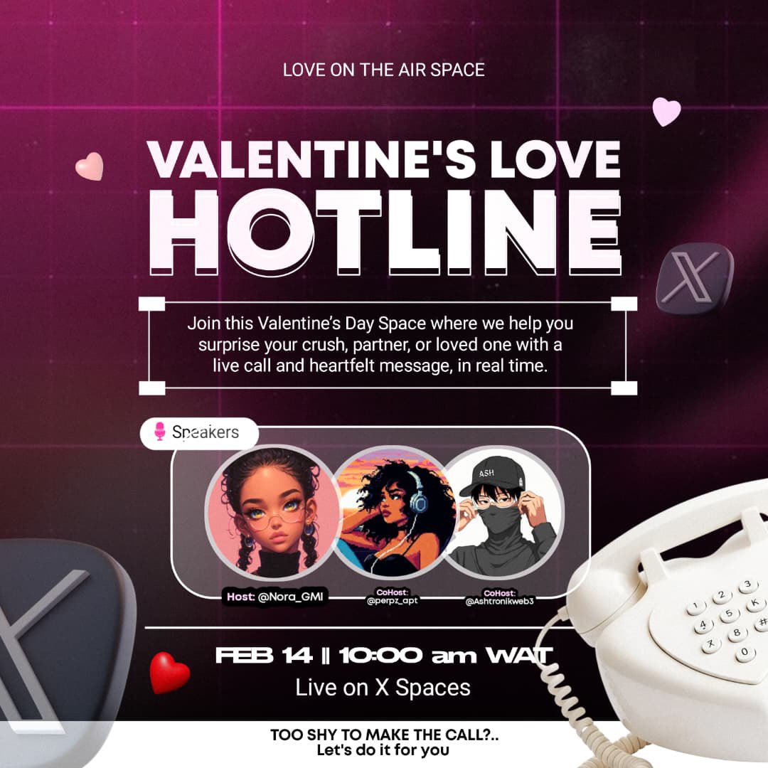 GM CT

Love is in the air… and on the line 📞❤️

This year’s Valentine’s Day, we’re doing something different.

Too shy to call your crush?
Want to shoot your shot?
Need help matchmaking?

Join Love on the Line 
Valentine’s Love Hotline

We’ll call your crush or loved one live,
