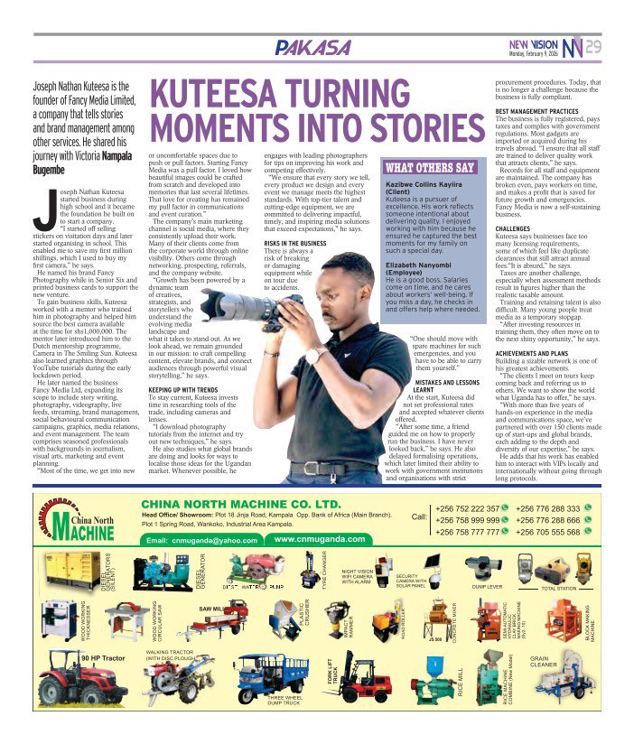 I was featured in today’s <a href="/newvisionwire/">The New Vision</a> Pakasa segment. Grab yourself a copy!