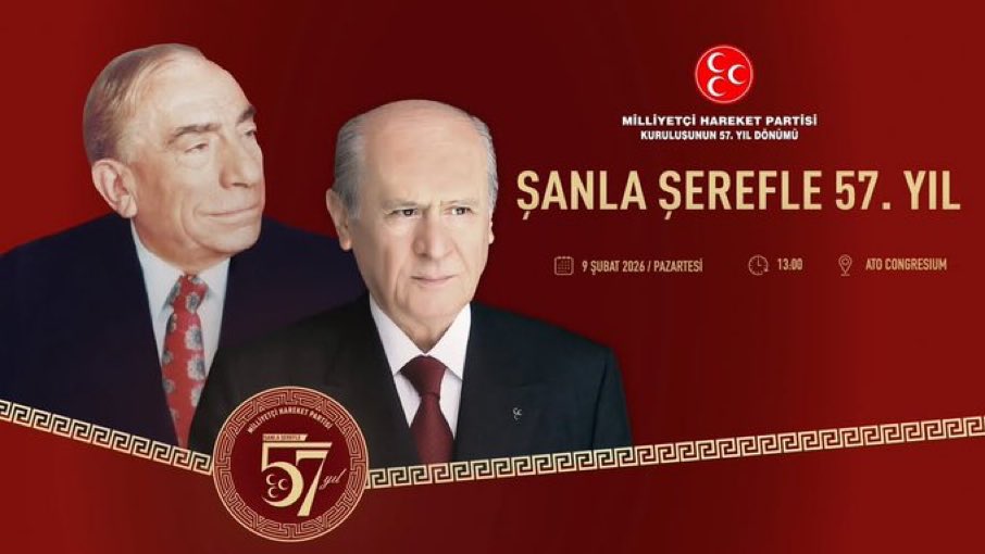 Milliyetçi Hareket Partisi (MHP), kuruluşunun 57. yıl dönümü kutlu olsun.

"Şanla Şerefle 57 Yıl"

#MHP57Yaşında