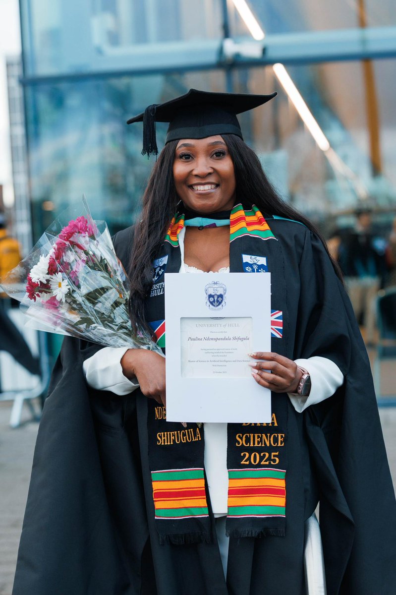 We are proud to announce that Ms Paulina Shifugula, a Software Developer at NCRST has successfully completed her Master’s degree in Artificial Intelligence and Data Science with Distinction at the University of Hull in England, under the prestigious Chevening Scholarship.