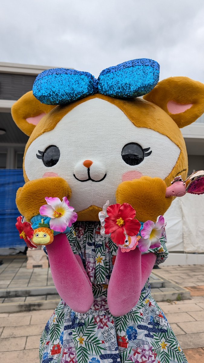 パイナップルチャピーとシーサーキララをつけてた😍そしてキラキラリボン🎀