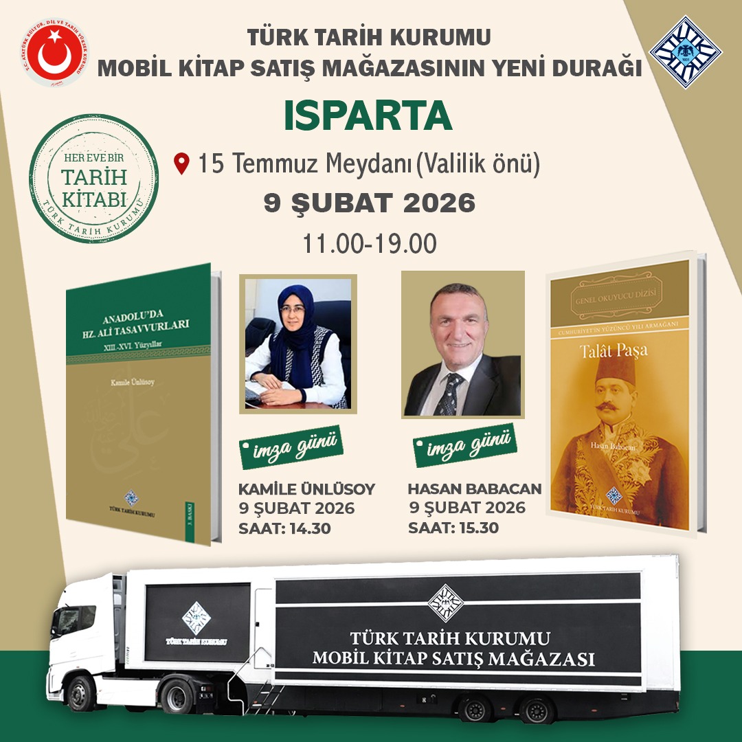 Mobil kitap satış mağazamız yayınlarımızı ve yazarlarımızı okurlarımızla buluşturmaya devam ediyor. 
Mobil mağazamızın yeni durağı #Isparta! 
Tüm okurlarımızı bugün 15 Temmuz meydanında olacak mağazamıza bekleriz. 
#TTKyayınları
#HerEveBirTarihKitabı