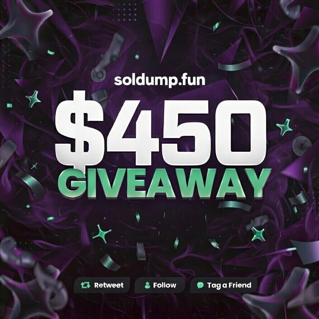 💰$450 Twitter Giveaway - 1 winner

✅Follow <a href="/soldumpdotfun/">soldump</a>
✅Like &amp; Retweet
✅Tag a Friend
