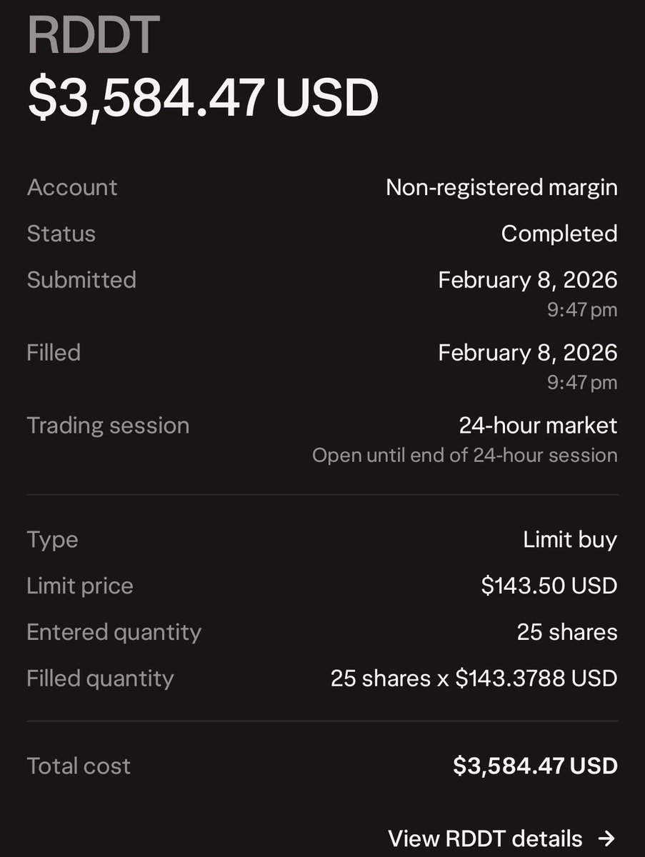 johnnyli_xf's tweet photo. Bought 25 shares of $RDDT. Undervalued https://t.co/UfndfIx3BT