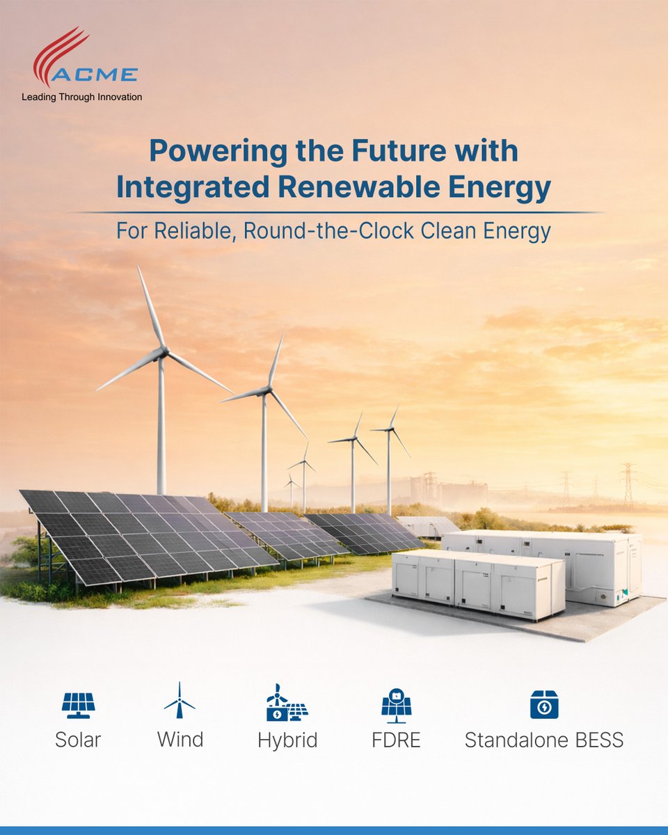 When the sun sets, our energy doesn’t.

At ACME,  we’ve built utility-scale renewable solutions that deliver energy round the clock, maximize performance, ensure grid reliability, and support India's sustainable, low-carbon future using:

- Solar: Reliable utility-scale clean
