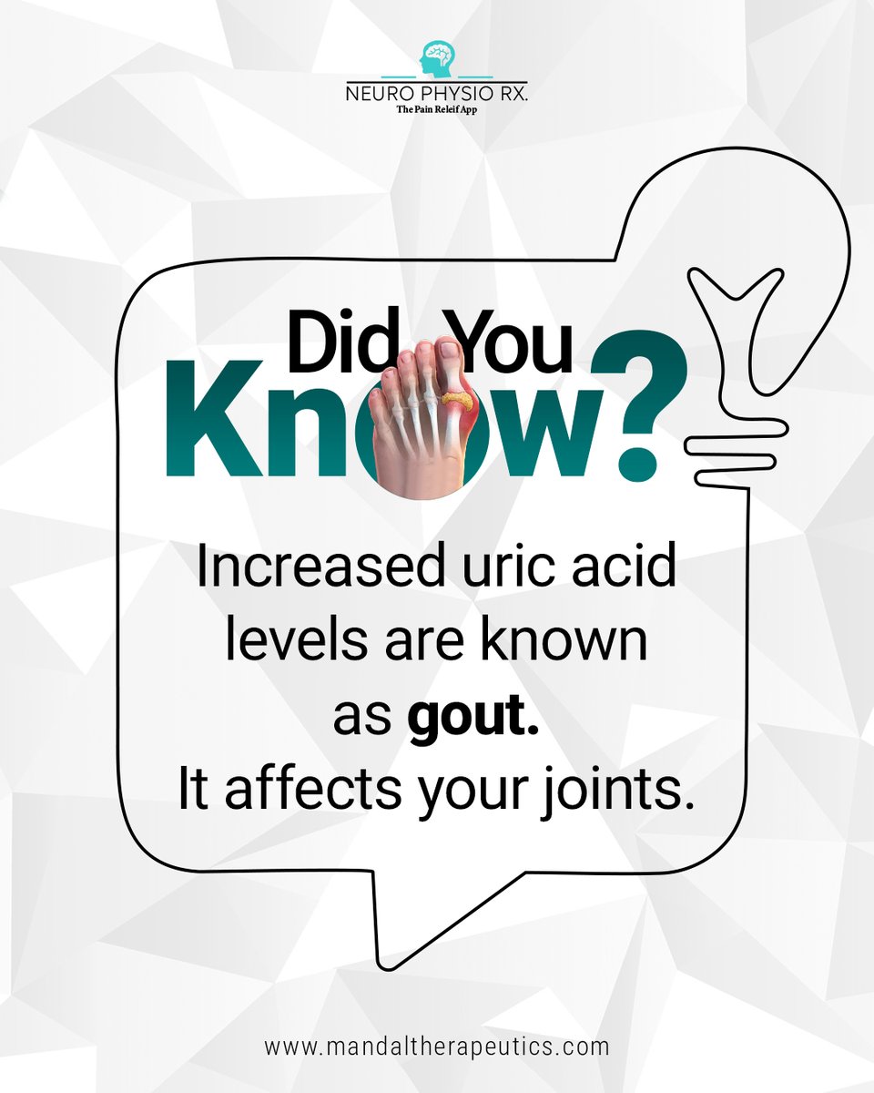 NeurophysioRx's tweet image. Ever wake up with a burning #pain in your big toe? It might be more than just a sore #joint. 

Download Neuro Physio Rx today.

Google Play: bit.ly/41NxDLO
AppleStore: bit.ly/4iulL6E

#gout #uricacid #footpain #jointpain #arthritis