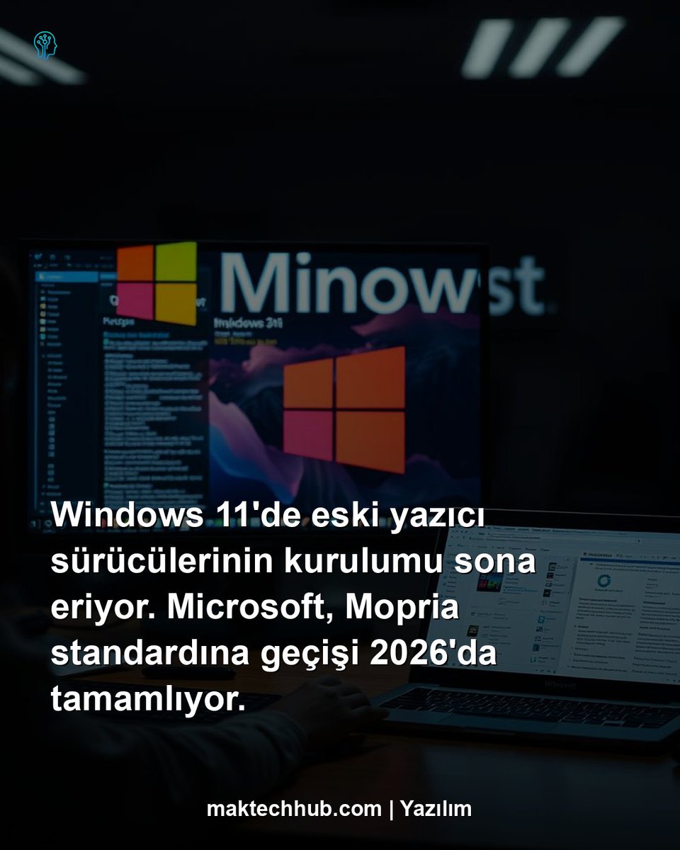 Microsoft, Windows 11'in 24H2 ve 25H2 sürümlerinde eski tip yazıcı sürücülerine verdiği desteği kademeli olarak kaldırıyor. 29 Ocak 2026'daki güncellemeden itibaren bu sürücüler kurulamayacak. Şirket, yazıcı desteğini tamamen Mopria standardına taşıyor. #Windows #Türkiye