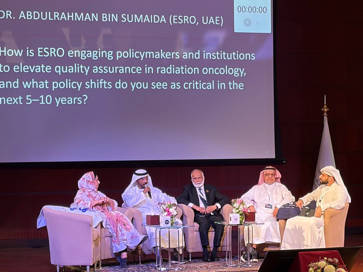 EmiratesRO's tweet photo. ✨ Moments from the AMSTRO 2026 Conference

The ESRO President Dr Abdulrahman was a part of this remarkable gathering, bringing together regional and international experts to advance collaboration, innovation, and excellence in radiation oncology and cancer care 🌍🎗️

📍 Red Auditorium, Zayed University Convention Center, Dubai, UAE
🗓 6–8 February 2026

#AMSTRO #RadiationOncology #CancerCare #MedicalInnovation #HealthcareCollaboration #DubaiEvents #ESRO