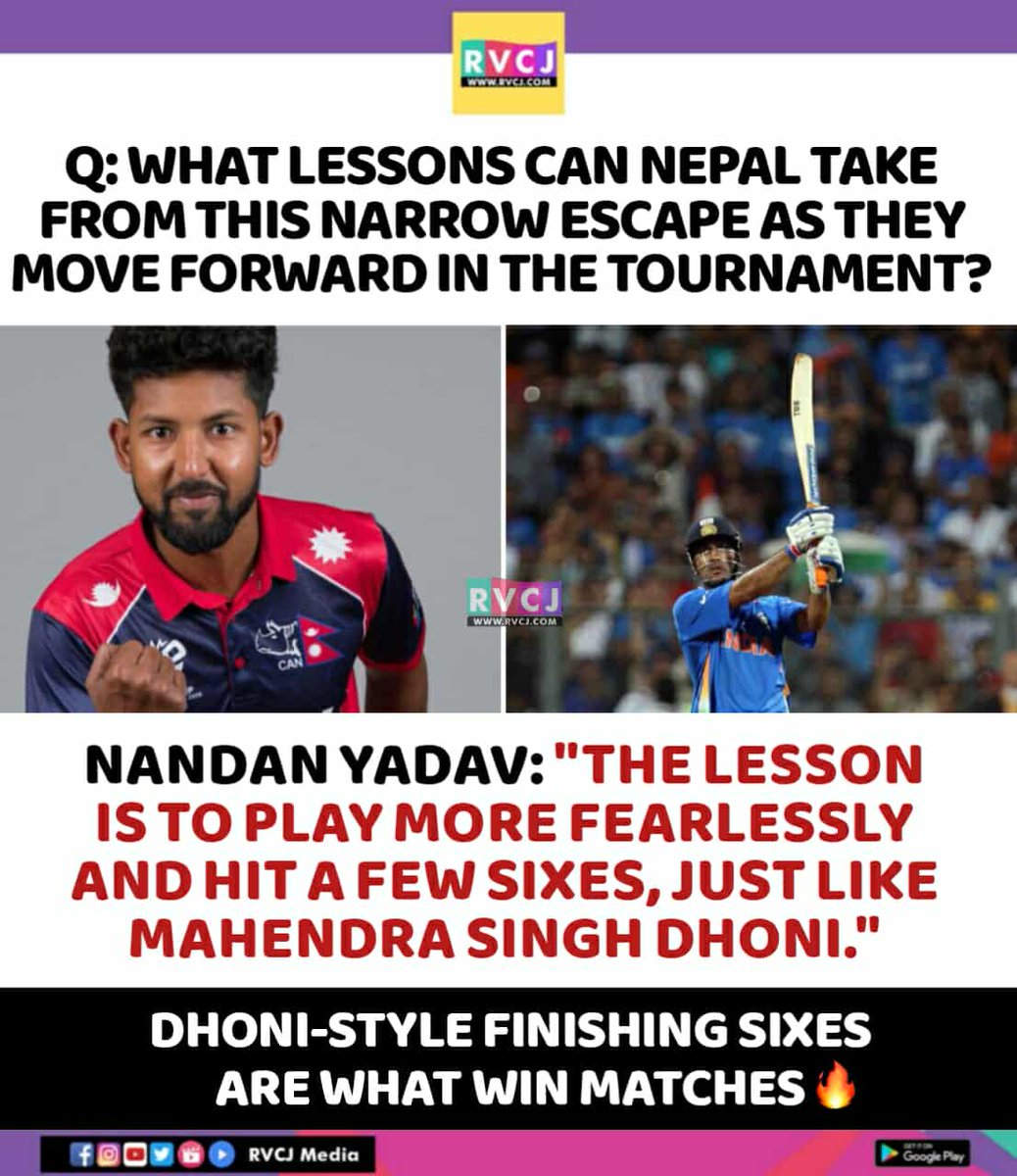 RVCJ_FB's tweet image. Nandan Yadav on MS Dhoni
