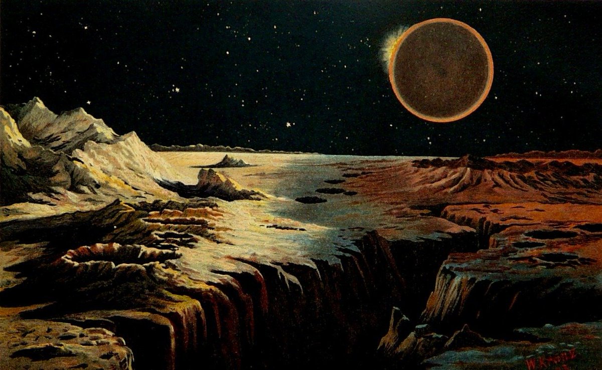 sovietsoleri's tweet image. Wilhelm Kranz. "A Solar Eclipse seen from Earth’s Moon," 1898.