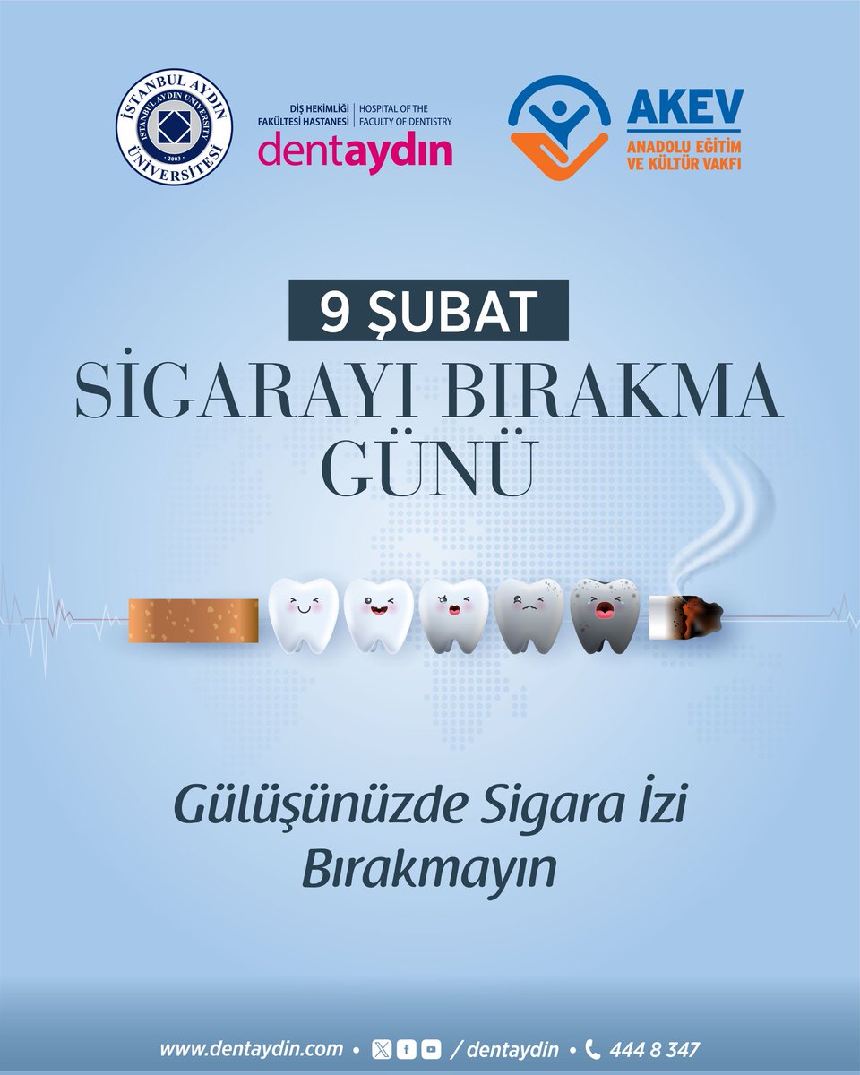 Gülüşünüzde sigara izi bırakmayın🦷

#9şubatdünyasigarayıbırakmagünü #sigarabırakma