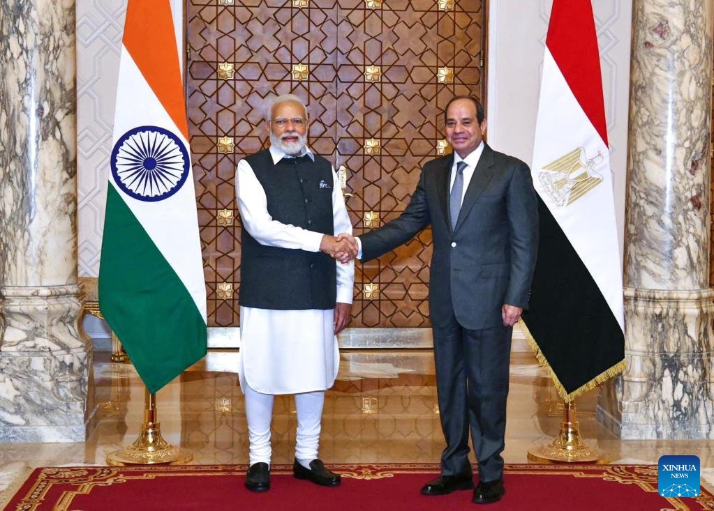 PowerAndWorld's tweet photo. India and Egypt just reviewed the full range of their bilateral strategic partnership in Cairo. From trade and defense to culture and regional geopolitics. 

It reflects India’s expanding footprint in the Middle East and North Africa. https://t.co/R3ltXIbq5Q