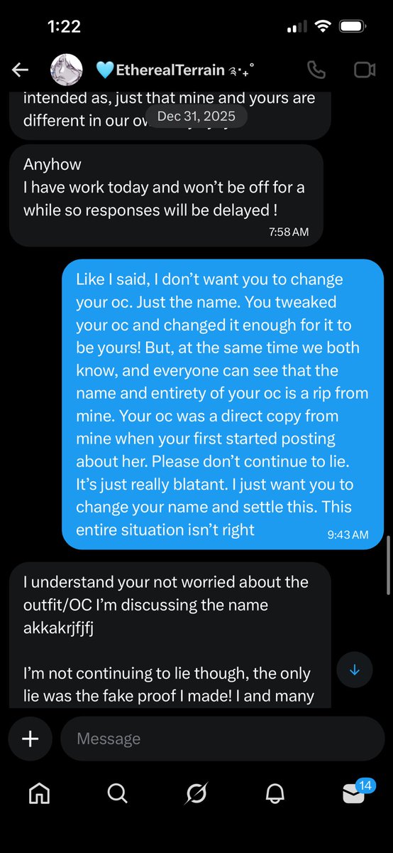 I don’t know why you didn’t show the whole message. Change your name