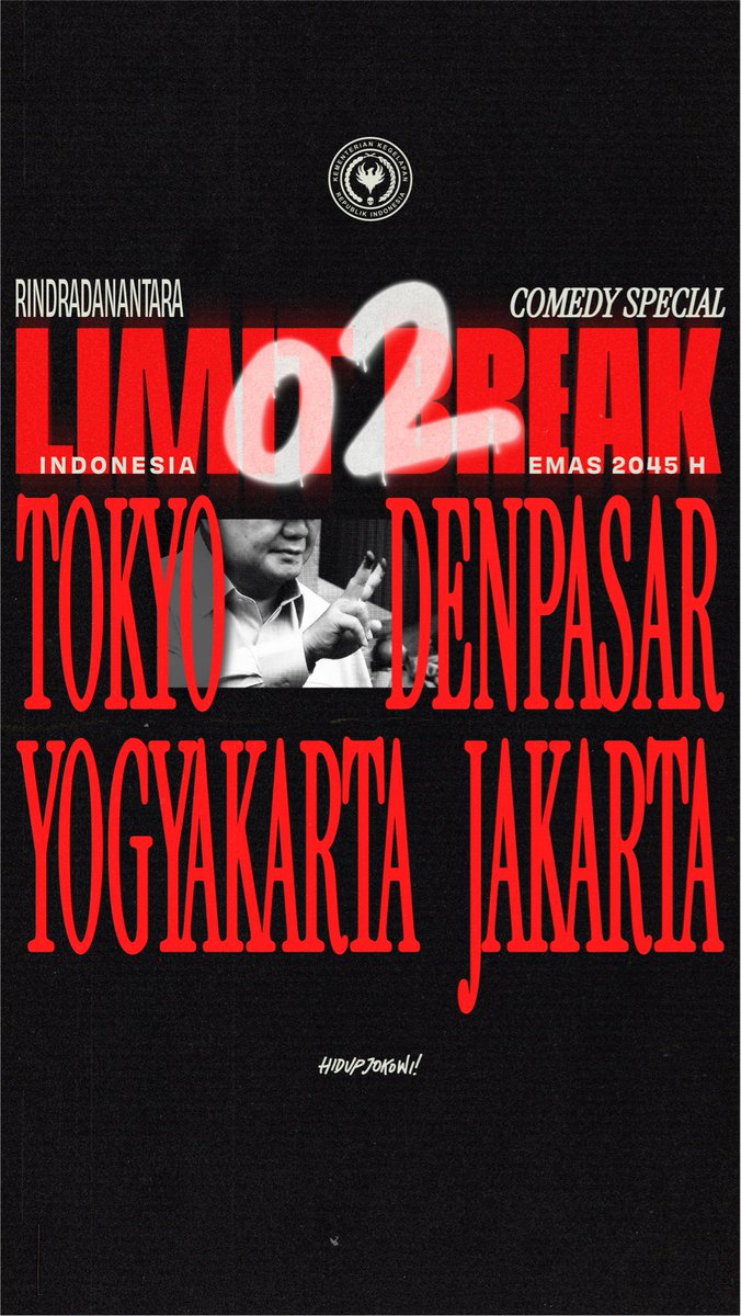🔥 Salam Kegelapan 🔥

Berikut adalah daftar kota yang akan menjadi destinasi tour #LimitBreak02. Comedy special dari Menteri kami, Rindradantara ✊

Jika ada request kota lain untuk disambangi silakan sampaikan. Nanti akan kami jawab "Sudah tapi belum".

Tanggal selain Jakarta