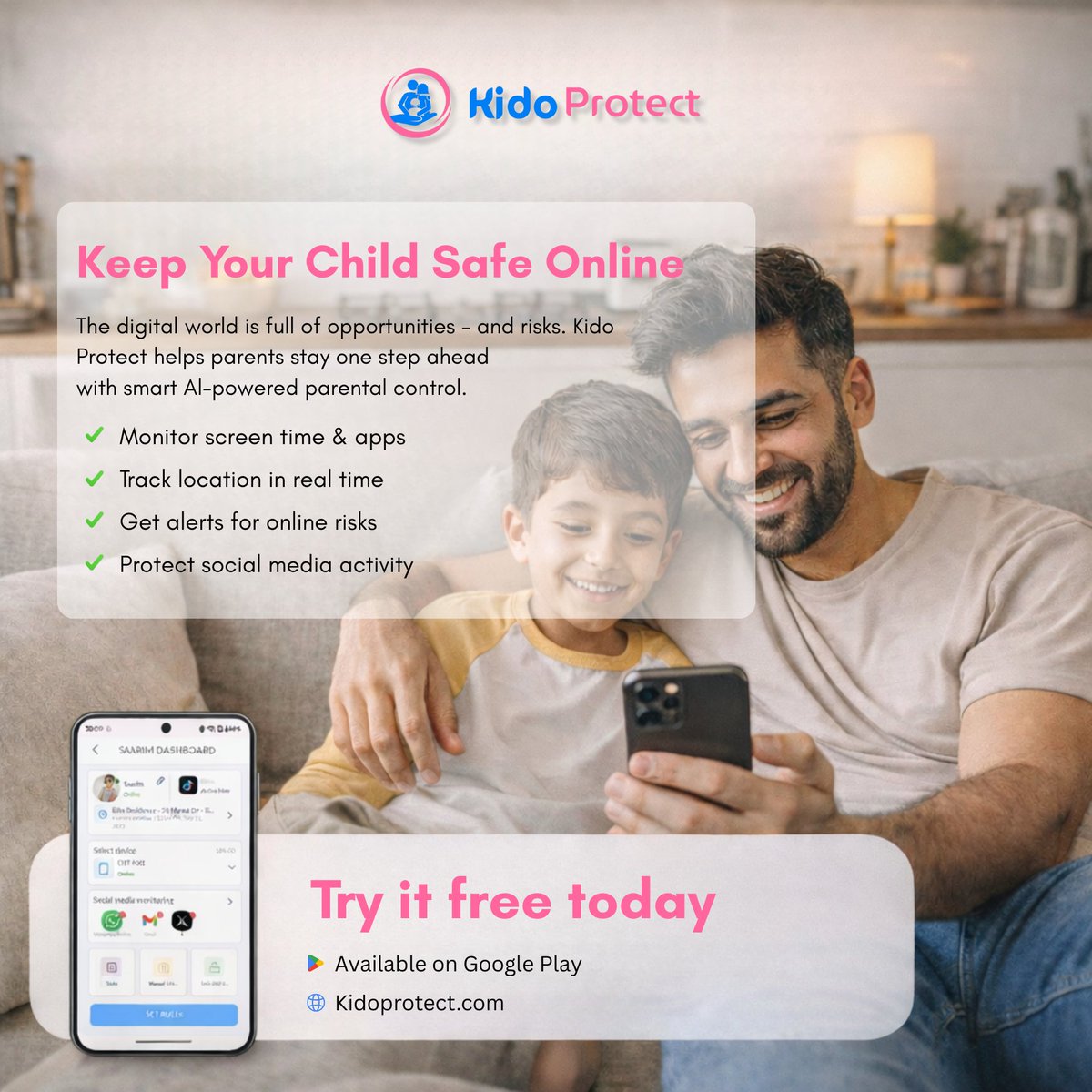 KidoProtect's tweet photo. The digital world moves fast, but with Kido Protect, you’re always one step ahead.
#KidoProtect #ParentalControl #ChildSafety https://t.co/yKkitPYMno