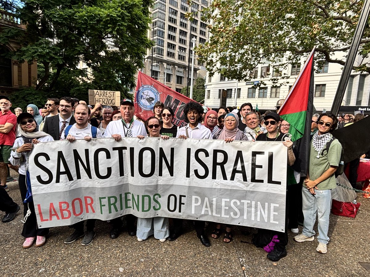 SYDNEY: Rank-and-file Labor members protest Herzog visit at massive Town Hall rally