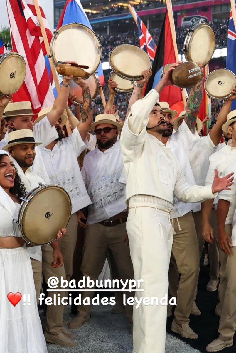 ROSALÍA shows support for Bad Bunny’s Super Bowl on Instagram. #SuperBowl