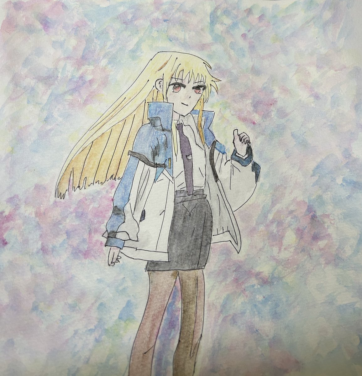 🎀高町ぱんだ🎀ｻﾝ꒭ŋ♡ 水彩色鉛筆で描いたよ